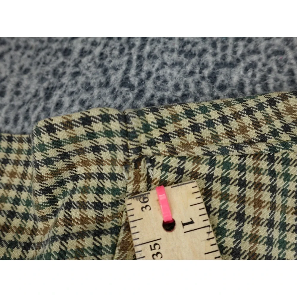 J.Crew Flannel Shirt Mens XL Tan Green Houndstooth Cotton Button Down LS